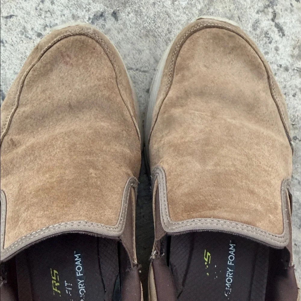 Skechers Men’s Tan Suede Slip-On Casual Loafers